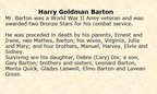 Obituary-BARTON Harry Goldman