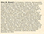 Obituary-BRYANT Glen Wilford