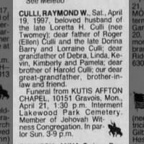 Obituary-CULLI Raymond W