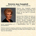 Obituary-CAMPBELL Patricia Ann (Cathey)