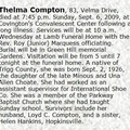 Obituary-COMPTON Thelma Lee (Choate)