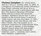 Obituary-COMPTON Thelma Lee (Choate)