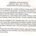 Obituary-DRAKE Sherman Taylor 