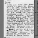 Obituary-DAVIS Golda Ann (Stumbaugh)