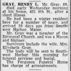 Obituary-GRAY Henry Loren