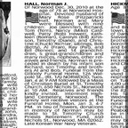 Obituary-HALL Norman Joseph