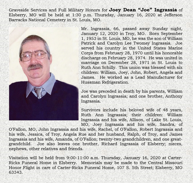 Obituary-INGRASSIA Joey Dean.png