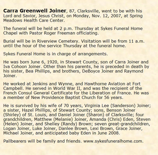 Obituary-JOINER Carra Greenwell.jpg