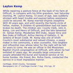 Obituary-KEMP James Layton