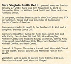 Obituary-KELL Sara Virginia (Smith)