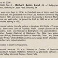 Obituary-LUND Richard Anton