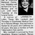 Obituary-LAMBETH Donnie Dell (Marshall)