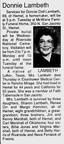Obituary-LAMBETH Donnie Dell (Marshall)