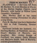 Obituary-MACKEY Fern Madeline (Annis)