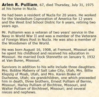 Obituary-PULLIAM Arlen Richard
