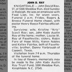 Obituary-RAY John David