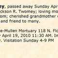 Obituary-TWOMEY Judy E (Mack)