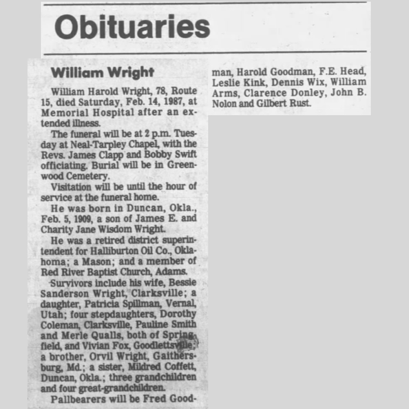 Obituary-WRIGHT William Harold.png