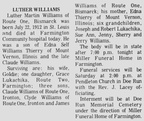 Obituary-WILLIAMS Luther Martin