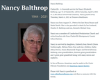 Obituary-BALTHROP Nancy